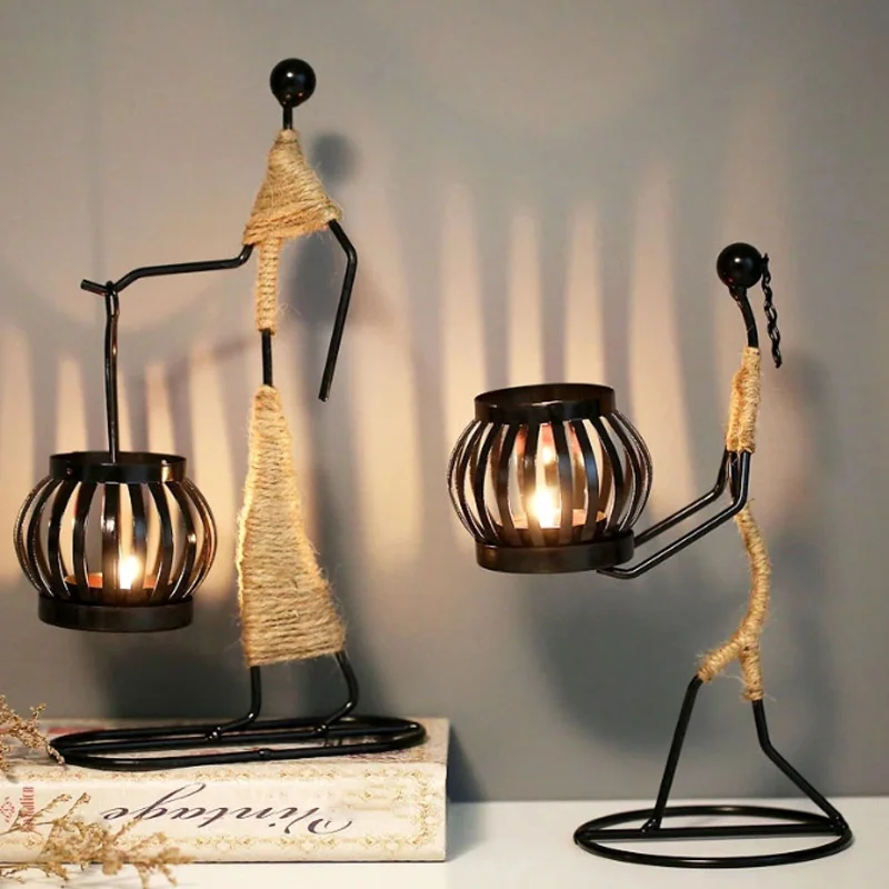 

Creative Nordic Candle Holder Candlestick Romantic Candlelight Dinner Iron Holiday Party Restaurant Decor Home Crafts Decoration