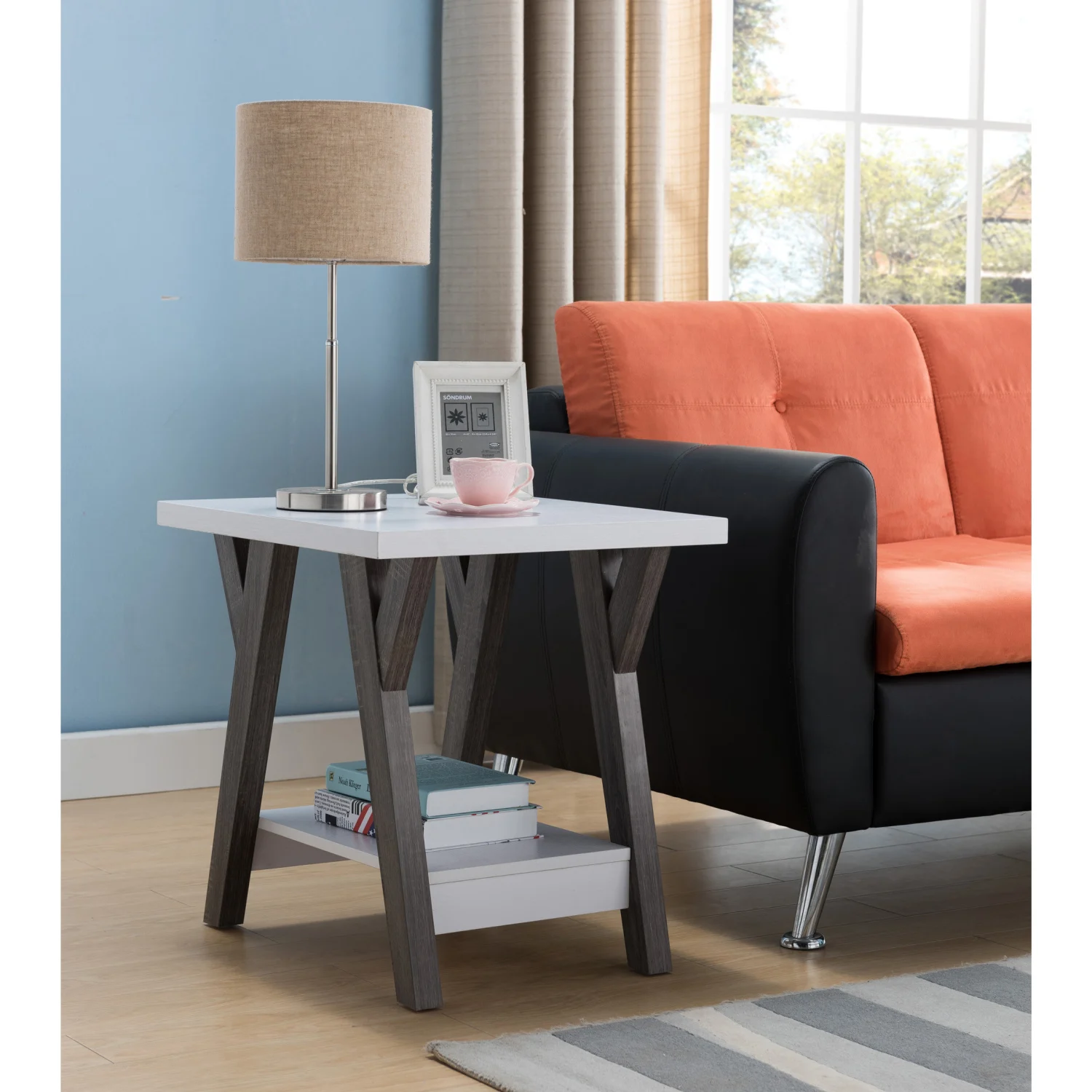 

Distressed Grey & White End Table - ID USA 161834ET - High-Quality and Stylish Home Furniture Piece for Your Living Room
