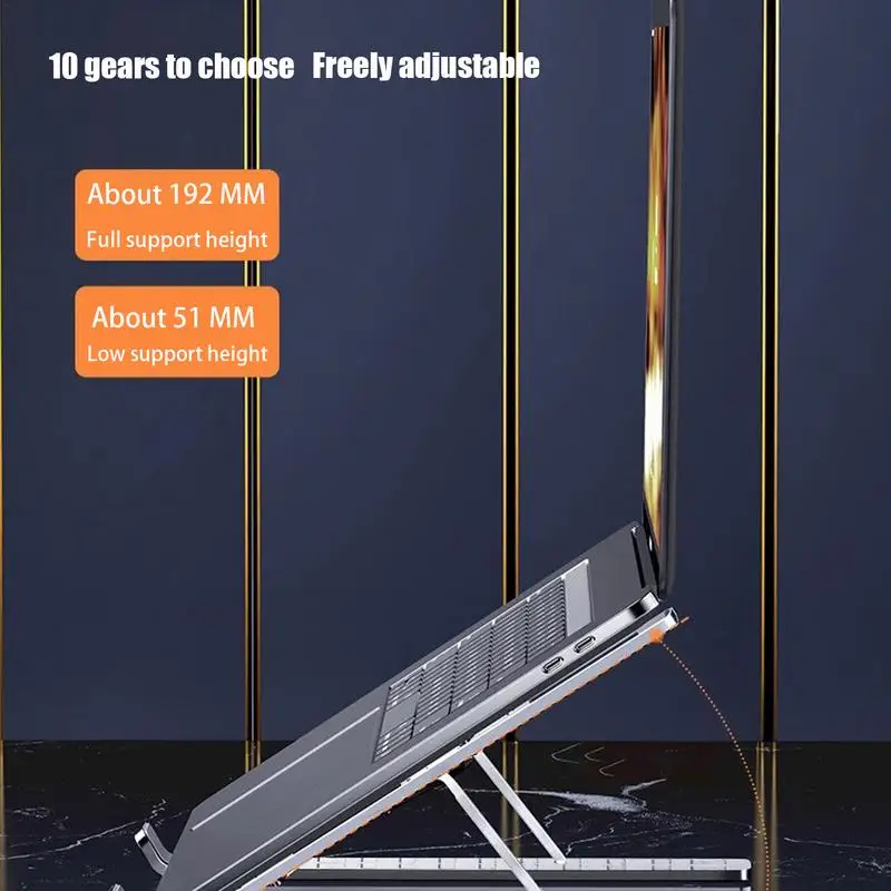 Laptop Holder Riser Laptop Riser Notebook Folding Stand Holder Adjustable Height Aluminum Computer Riser For Laptop Notebook