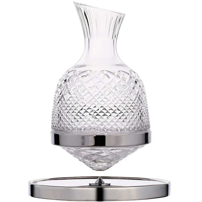 360 Rotating Wine Decanter Tumbler Design Dispenser Crystal Glass Wine Aerator Mirror Jug 1500ML wine aerator pourer whiskey decanter set wine aerator decanter
