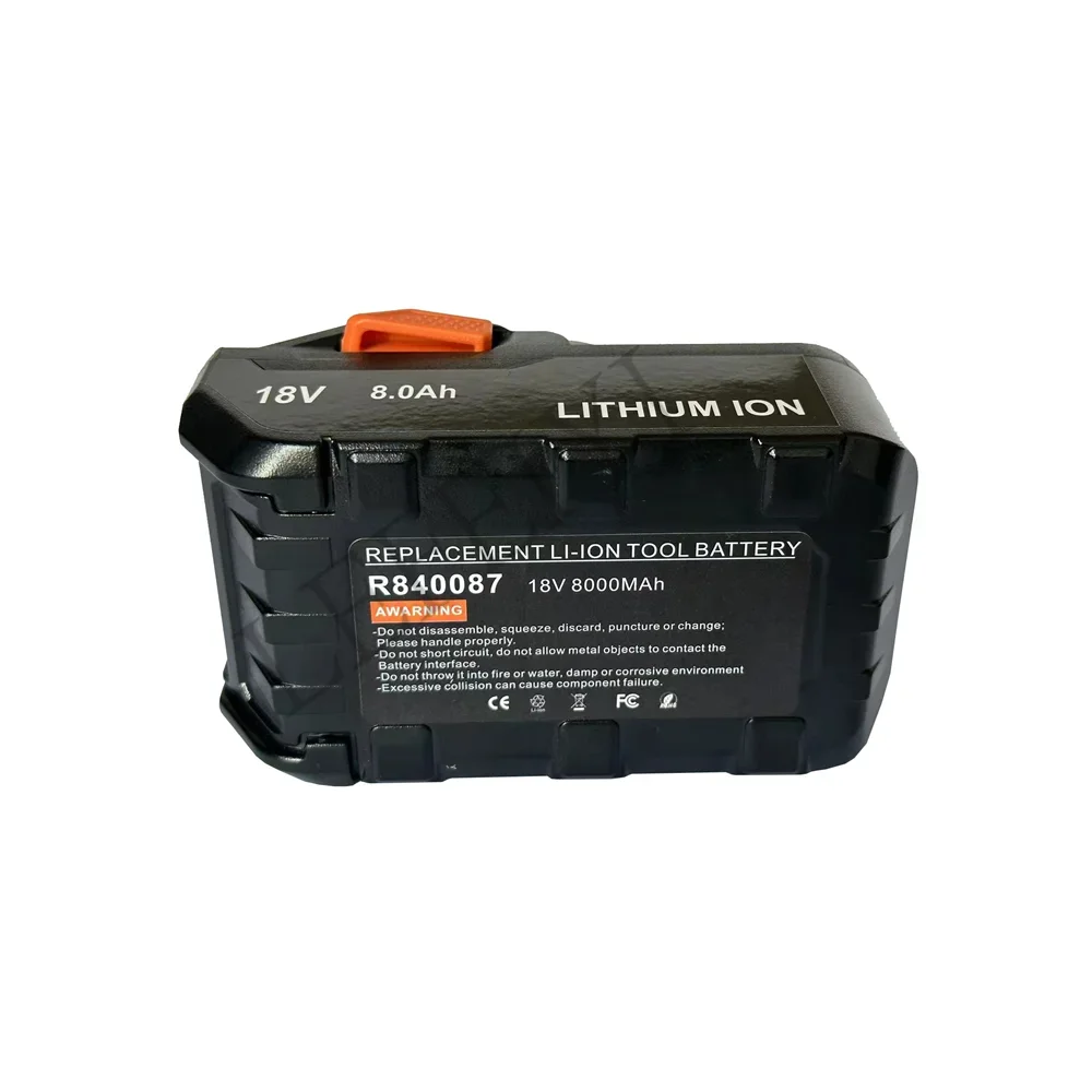 

18V 8000mAh Li-ion Battery for RIDGID R840083 CS0921 R84008 AC840084 L1830R For AEG 18V