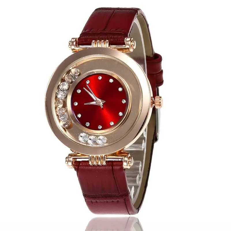 

Fashion Luxury Watches for Women Stylish Elegant Leather Strap Buckle Rhinestones Ladies Female Wrist Watch Clock montre femme