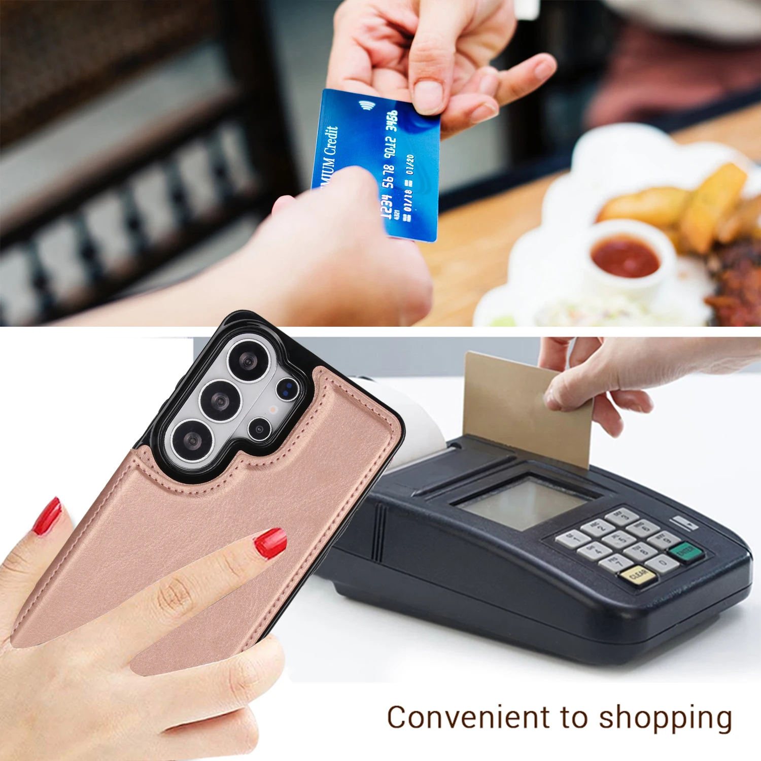 Elegant Leather Flip Wallet Phone Case with Card Holder and Shockproof Protection