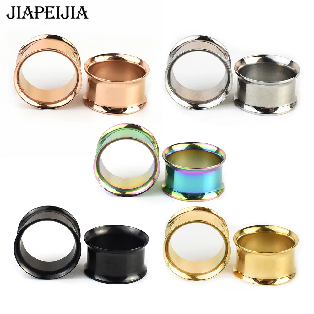Piercing Jewelry Ear Piercing Jewelry Metal Jewelry Body Piercing Jewelry Body Jewelry 3-50mm 2pcs Ear Plugs Tunnels Gauges Stainless Steel Ear Stretcher for Women Men