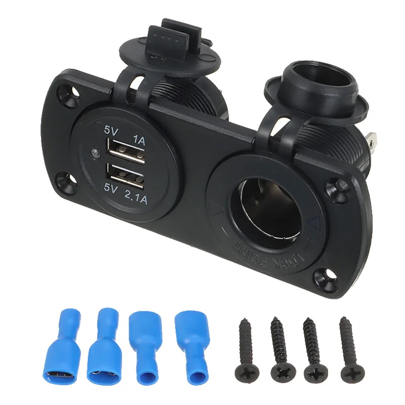 

New Style 1 Pcs Car Cigarette Lighter Socket Adapter Dual USB Charger Automobiles Accessories Interior Parts Replacement
