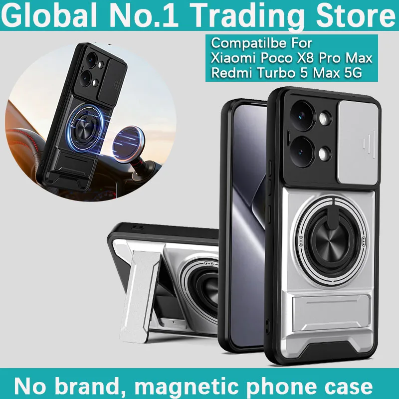 Armored Rotating Ring Holder Magnetic Phone Case - Hard TPU+PC Plastic Shell