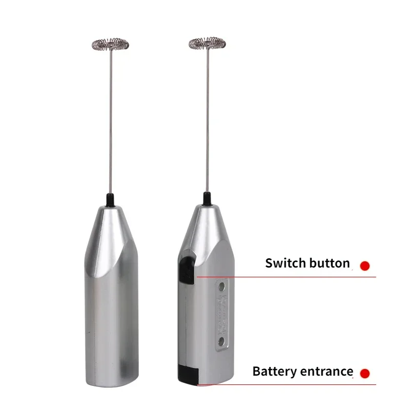 Kitchen Electric Hand Whisk Mixer Coffee Milk Egg Beater Stainless Steel Frother Mini Handle Stirre Egg Mixer