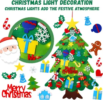 Felt Christmas Tree for Kids 3.2ft My First Christmas Tree for Toddlers 34 Ornaments Wall Hanging DIY Christmas Tree Gifts