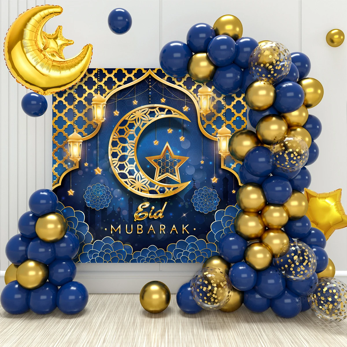 Vassoio Ramadan Luna E Stella Dorato – Set Di 2 Piatti In Metallo Per Eid Mubarak E Decorazioni - 2