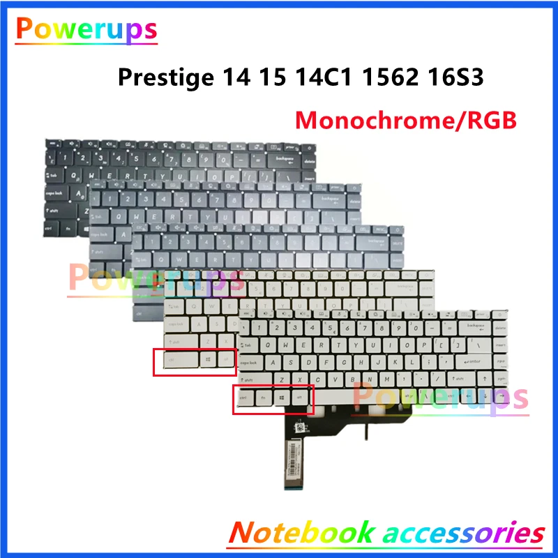 MSI 프레스티지 14 15 Evo A11M 15 A10SC MS-14C1 1562 1541 16S3 11UH 12UH 용 RGB 백라이트 키보드, 미국 RU UA 노트북, 신제품