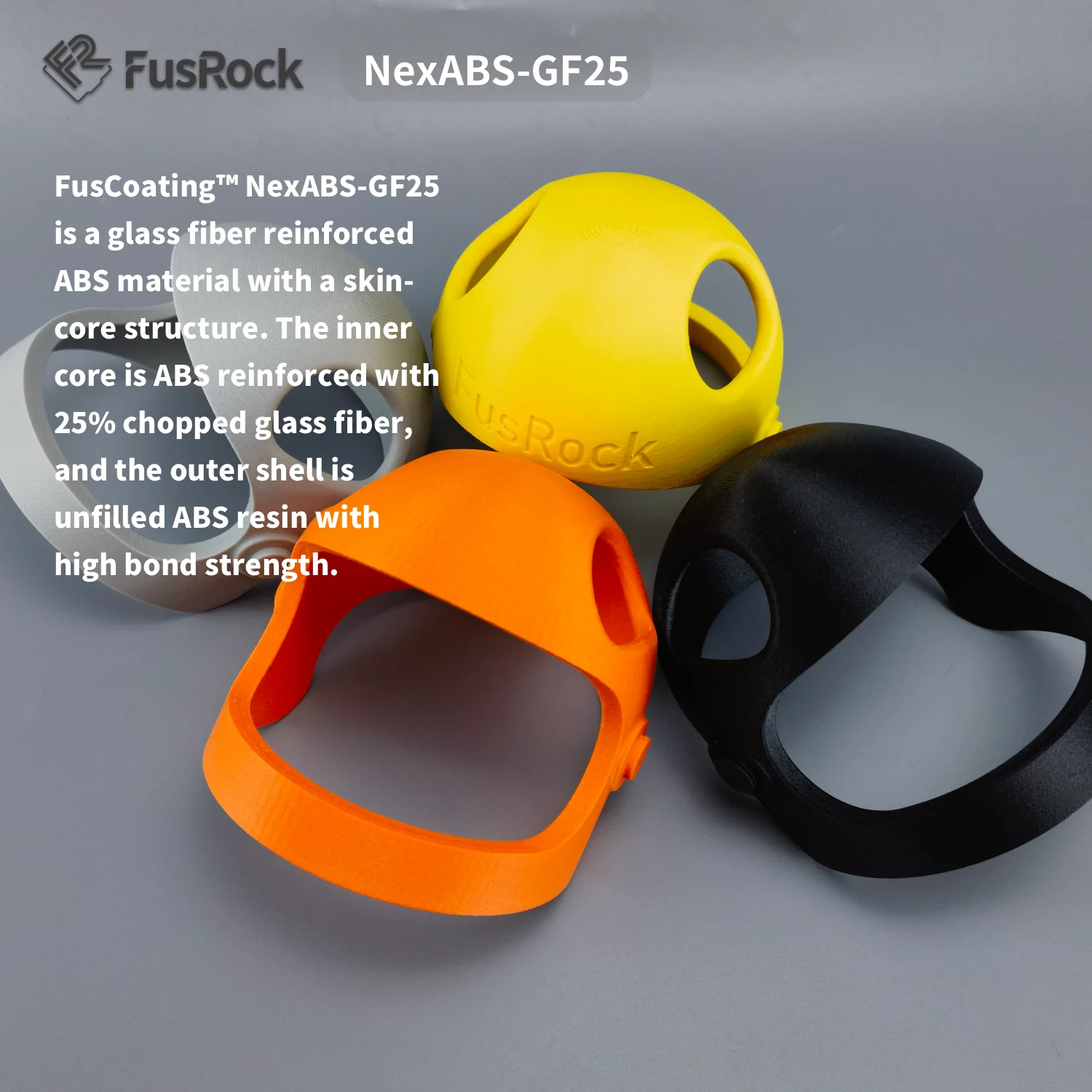 Фото Нить FUSROCK из стекловолокна АБС 1,75 мм, ABS-GF25 нить для 3D-принтера подходит для большинства 3D-принтеров FDM, матовая текстура, высокая №2