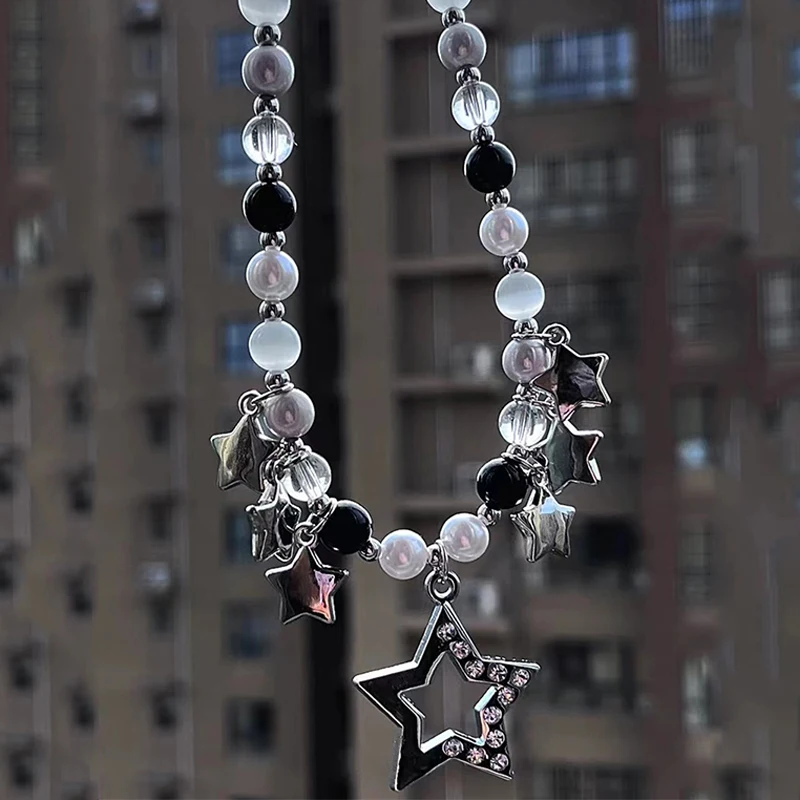 SETUP-EXE★韓国★人気★PIERCING STAR NECKLACE / SILVER Star Ores|korean Fashion 24-sided Star Pendant Necklace