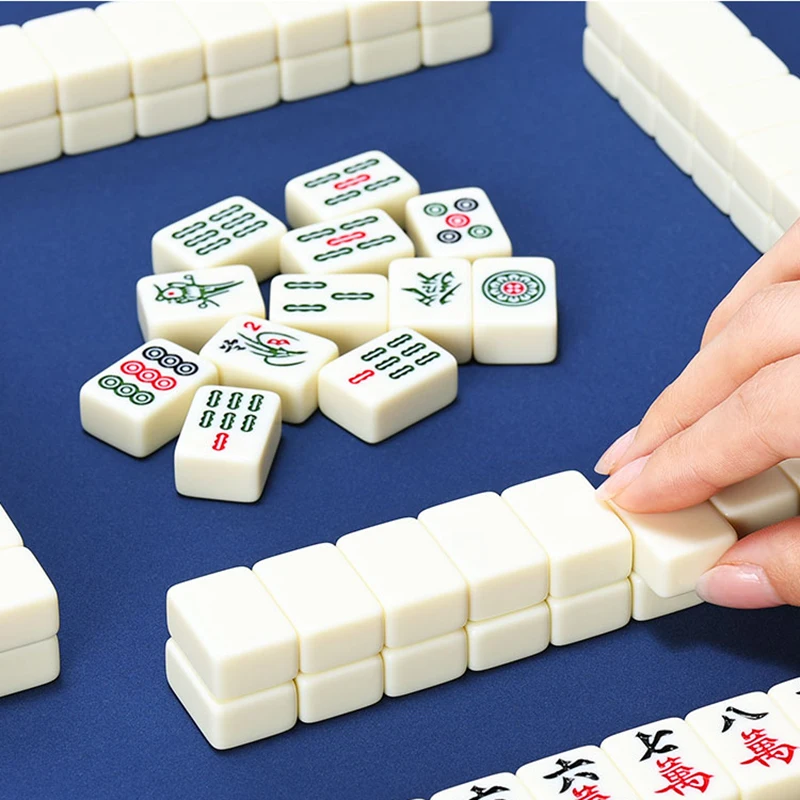 24 30 35 mm Mahjong Set with Antique Wooden Box Table Game Ivory Mahjong  Tiles Tourist Dormitory Mahjong Family Game - AliExpress