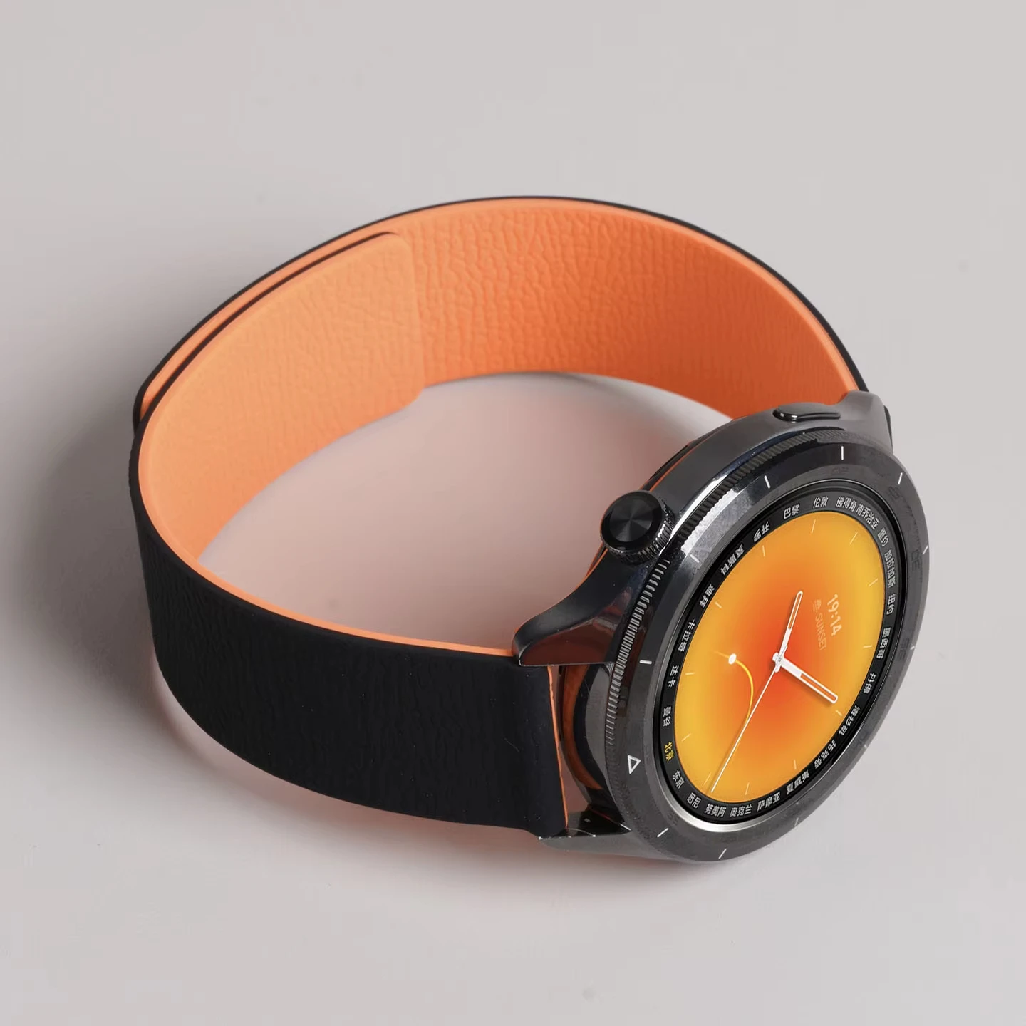 Magnetic Loop Silicone Lychee Pattern Strap Bracelet - 18/20/22mm