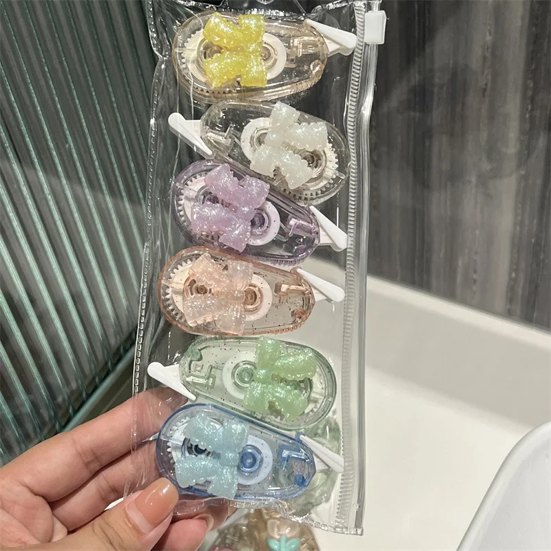 6Pcsx6m Kawaii Bow Correction Tape Set Student Correction Tool Back to School Aesthetic Stationery Student School Supplies - 5