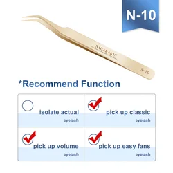 Precision Stainless Steel Eyelash Extension Tweezers (N - 10)