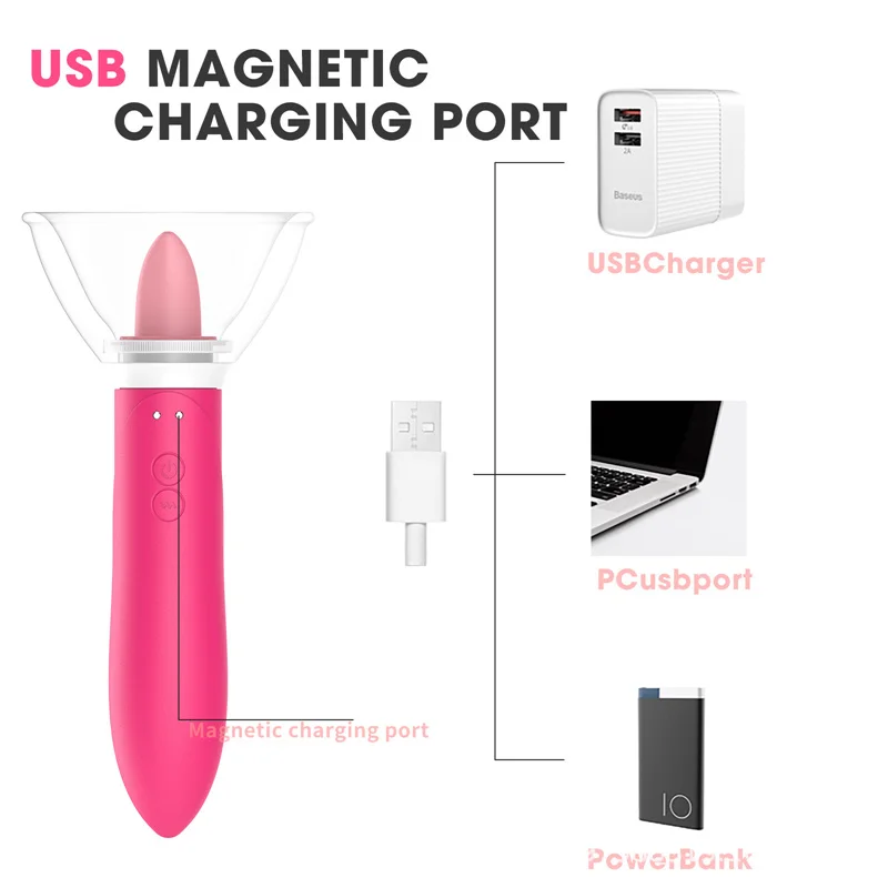 Clitoris Sucker Tongue Licking Clit Stimulation Massage Silicone Wand G Spot Vibrator Sex Toys For Women Masturbation Adult Game