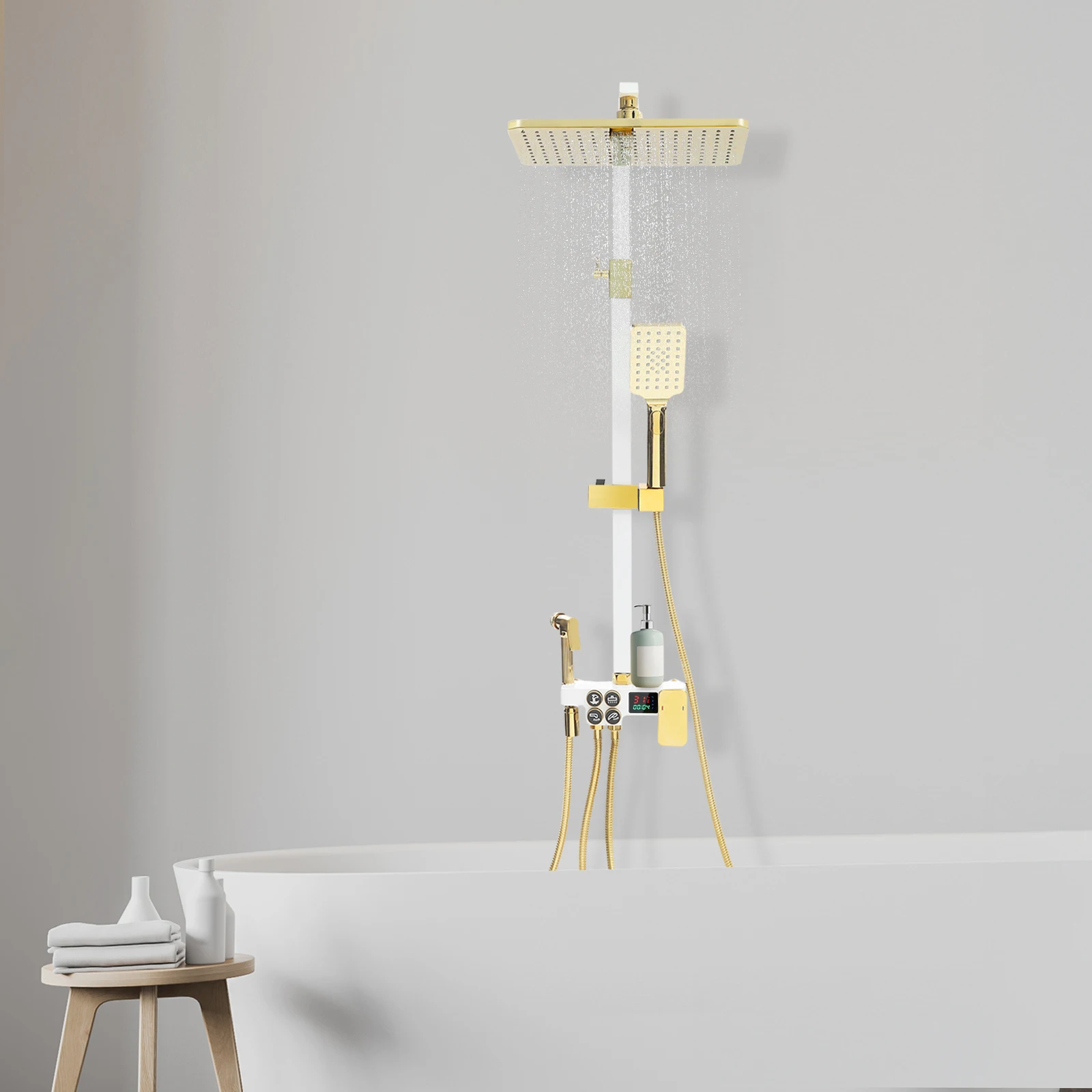 Badezimmer-Duschset Multifunktionales Wandmontiertes Duschset mit Handbrause und Kopfbrause – Detail 2