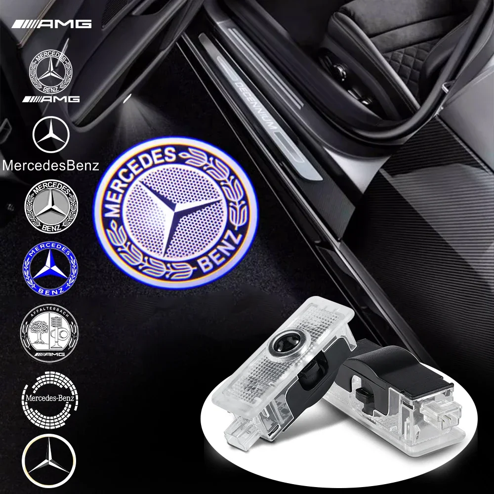 2 قطعة LED باب السيارة ترحيب ضوء جهاز عرض ليزر مصباح لمرسيدس بنز AMG CLA-Class A207 CLS C218 E-Class كوبيه C207 2010-2017