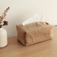 Japanese-Style Jute Tissue Case Napkin Holder for Living Room Table Tissue Boxes Container Home Car Papers Dispenser Holder 2