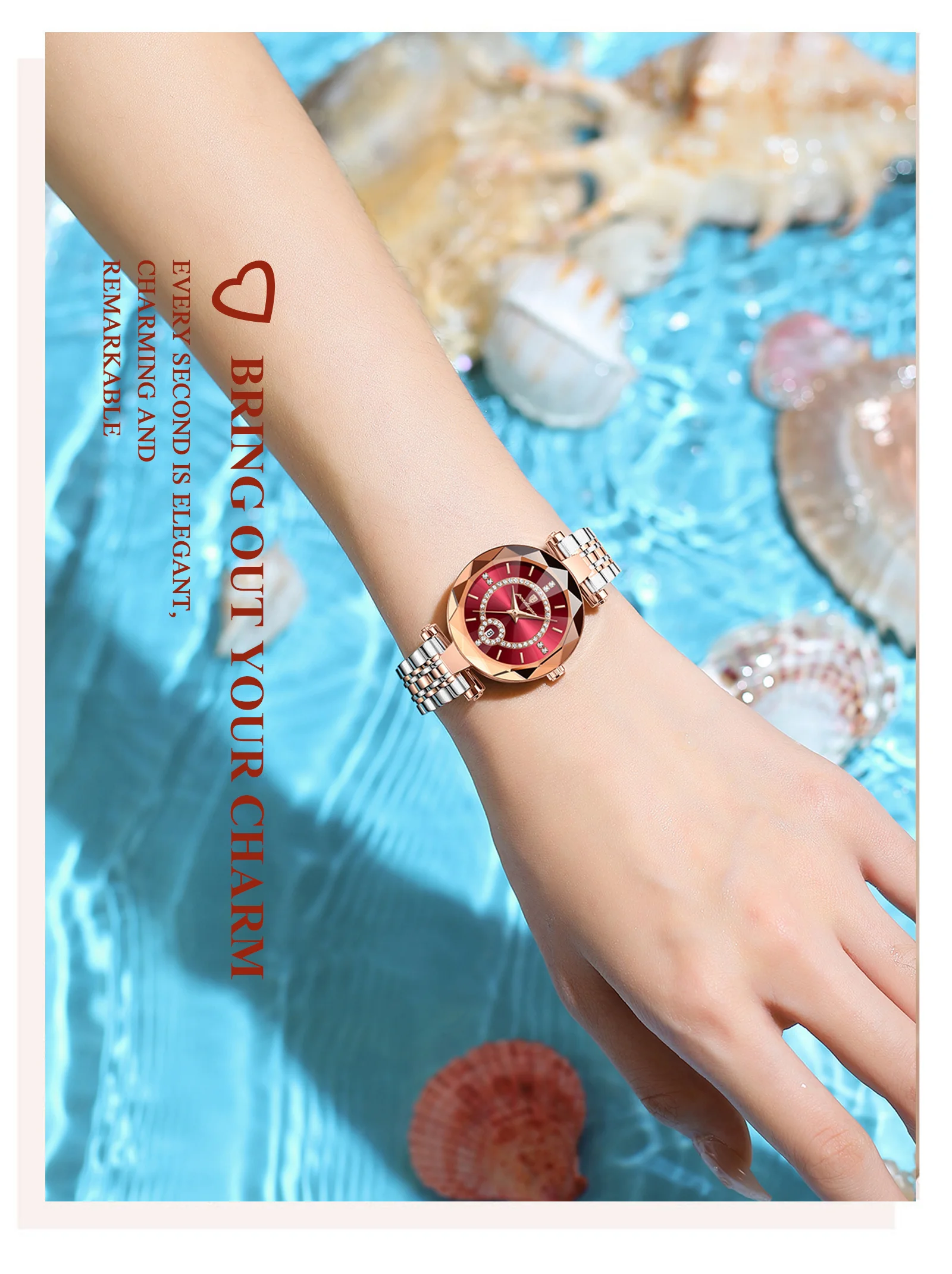 POEDAGAR יוקרה שעון עבור אישה באיכות גבוהה יהלומי גבירותיי קוורץ שעון עמיד למים תאריך נירוסטה נשים שעונים reloj + תיבה
