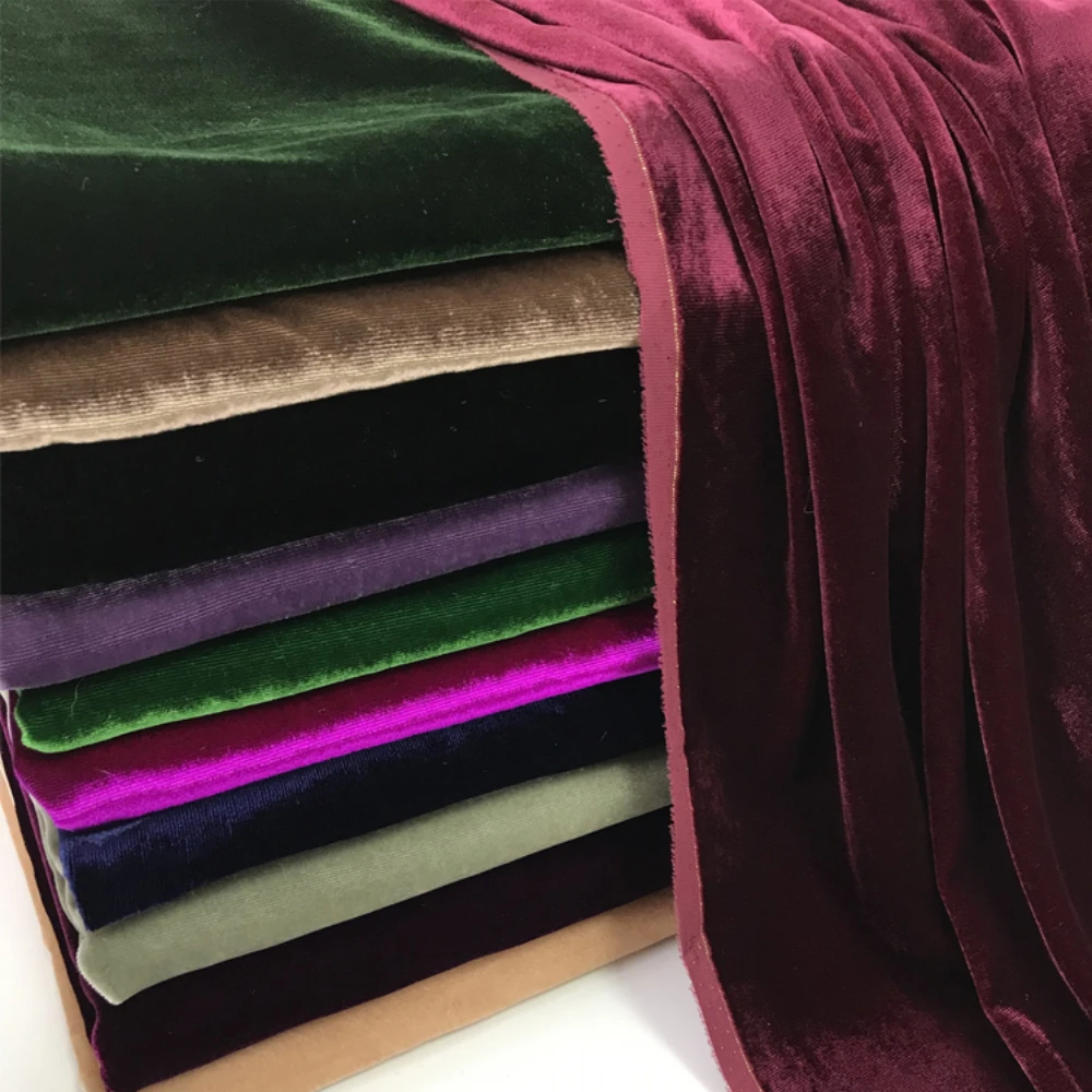Stretch Silk Velvet Fabrics Mulberry Silk Velvet Cheongsam Dress Pants  Burnout By The Yard Tissus Velours Haute Qualité