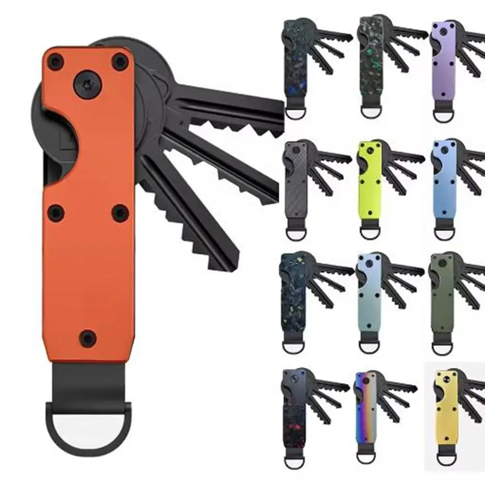 탄소 섬유 금속 키 주최자는 2-6 개의 키를 보유합니다. 혁신적인 키 케이스 홀더 드라이버 금속 열쇠 고리 남자로 분실 방지