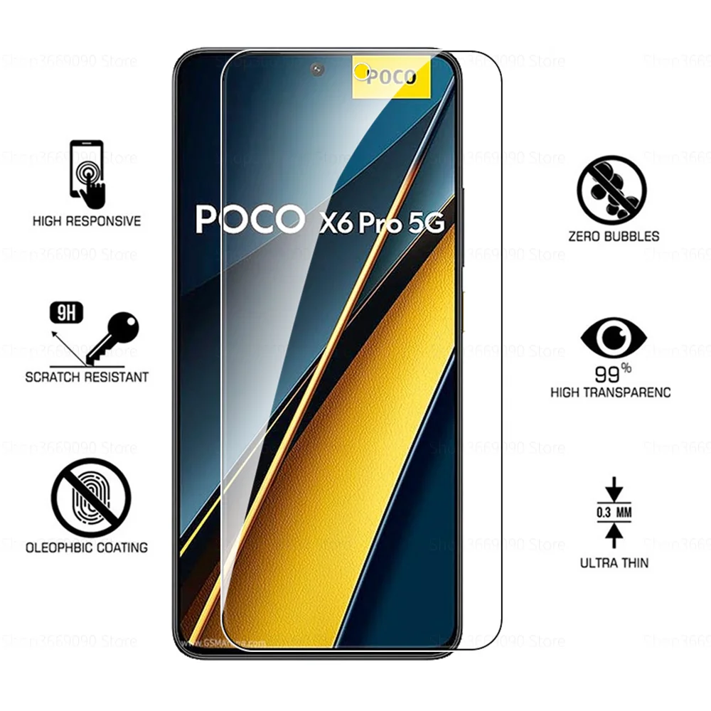 6in1 Protective Glass Case For Xiaomi Poco X6 Pro 5G Tempered Glass Poko Little X 6 X6Pro PocoX7Pro Camera Protector Cover Film phone case camera lens protector case camera protector case phone protector cover camera lens case