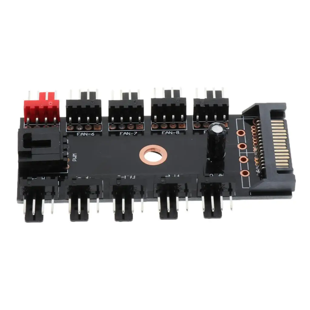 

10-way PWM Fan Hub от 1 до 10 3-контактный/4-контактный разъем вентилятора