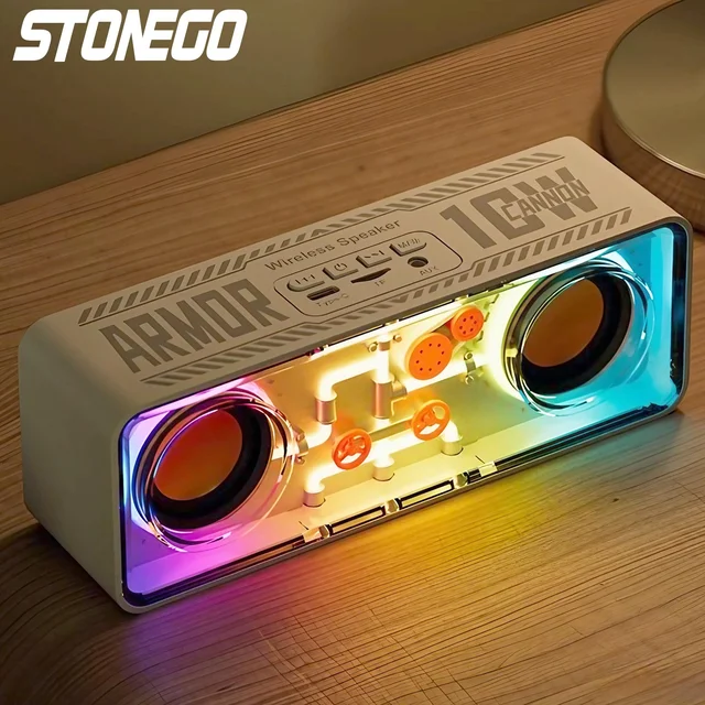 STONEGO Punk Style Dual Speaker cb5feb1b7314637725a2e7: Style A Black|Style A White|Style B Black|Style B White 