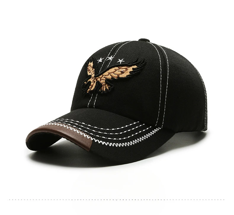 Hat Men's and Women's Baseball Hat New Polyester Cotton Twill Embroidery Eagle Couple Sunshade and Sun Protection Tidal Duck Tongue Hat_voghion.com