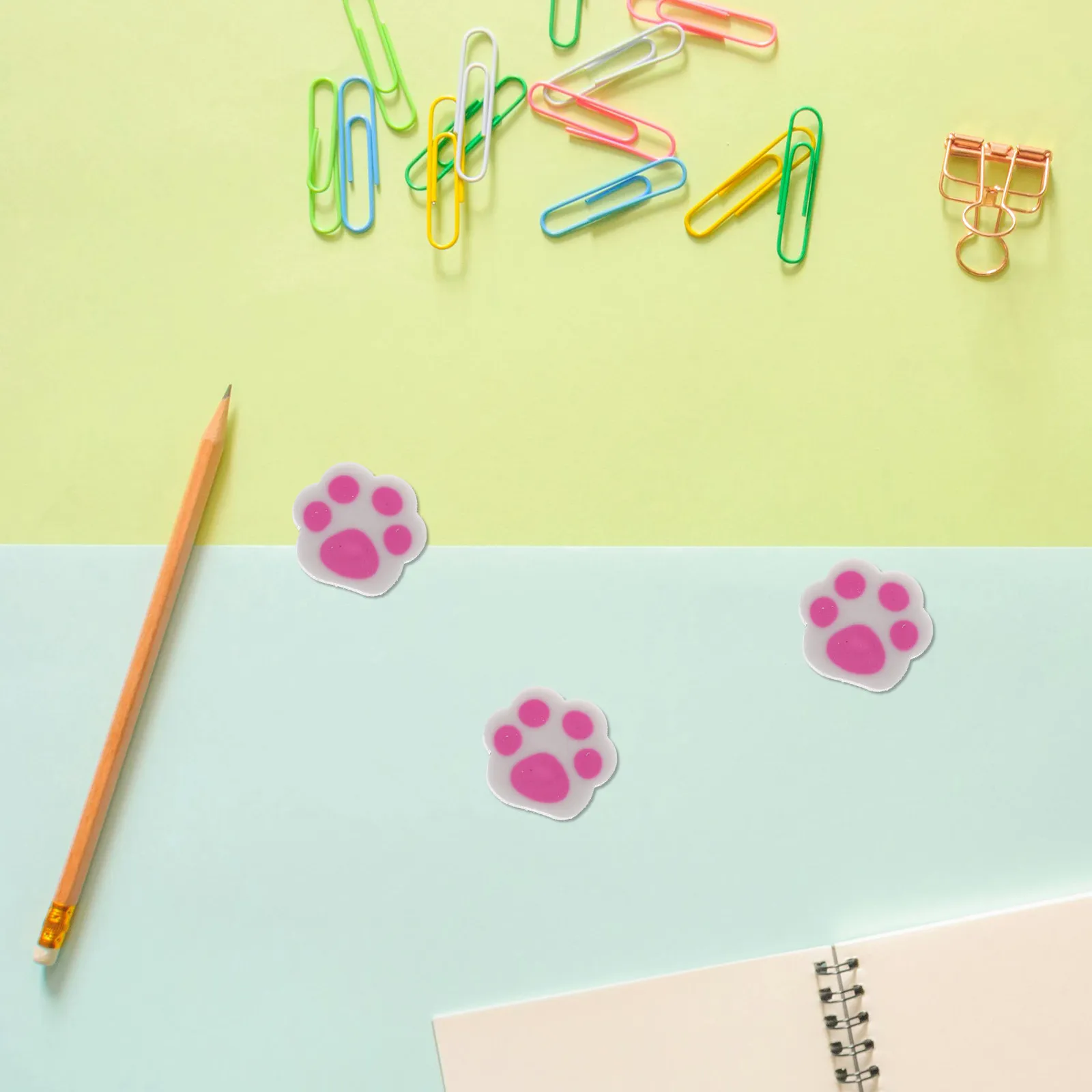 30Pcs 고양이 발 지우개 작은 귀여운 동물 지우개 대량 학교 교실 용품 대량 지우개 동물을위한 재미있는 연필