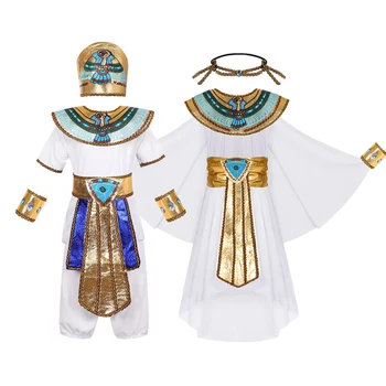 Egyptian Pharaoh Cleopatra Costumes Cosplay Costume Egypt Princess Prince New Year Carnival Party Dress for Child