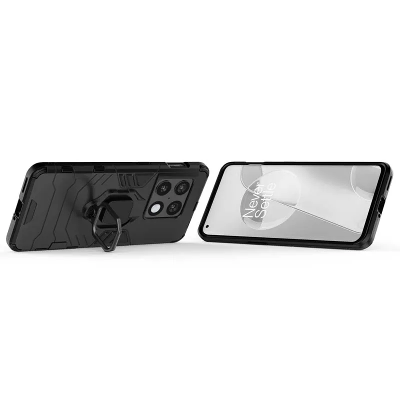Shockproof Phone Case with Magnetic Kickstand Ring and Enhanced Protection