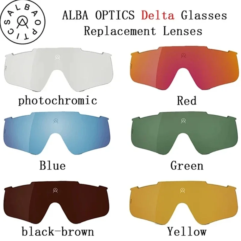 

Photochromic ALBAOPTICS Delta Lenses Replaced Polarized Lenses for Cycling Sunglasses Blue Red Color