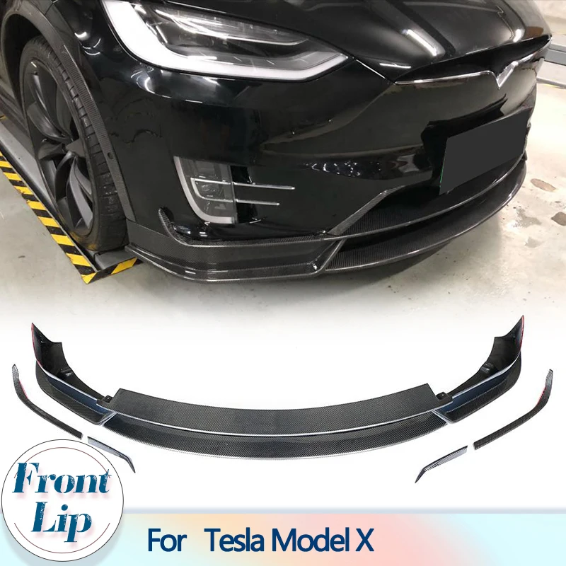 

Front Bumper Lip Spoiler for Tesla Model X Sport Utility 4-Door 2016-2018 Carbon Fiber Car Front Bumper Lip Splitters Chin Apron