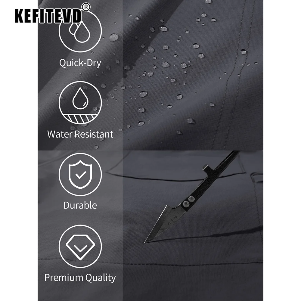 Men's Summer Hiking Cargo Shorts Quick Dry Breathable Multi-Pockets Lightweight Outdoor Sport Running Bottoms