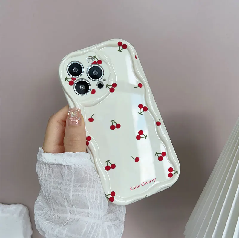 Creative Red Small Cherry Daisy Soft Silicone Phone Case