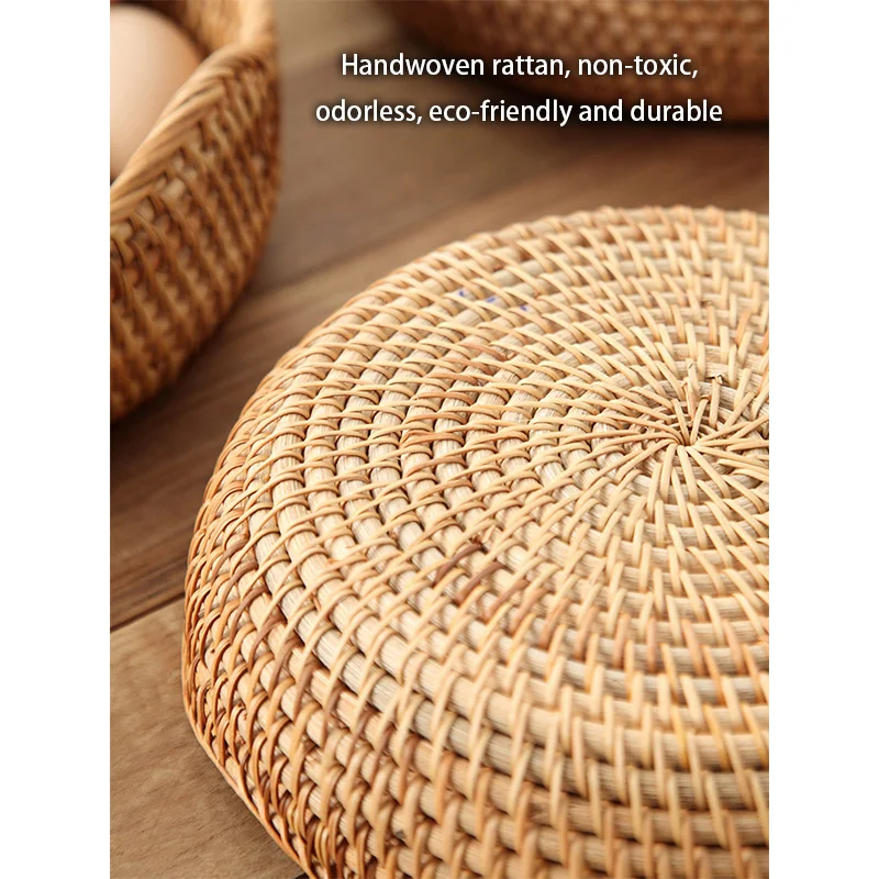 Panier En Rotin Avec Couvercle - Tissé Main - Rangement Pain, Fruits Ou Décoration - Style Naturel