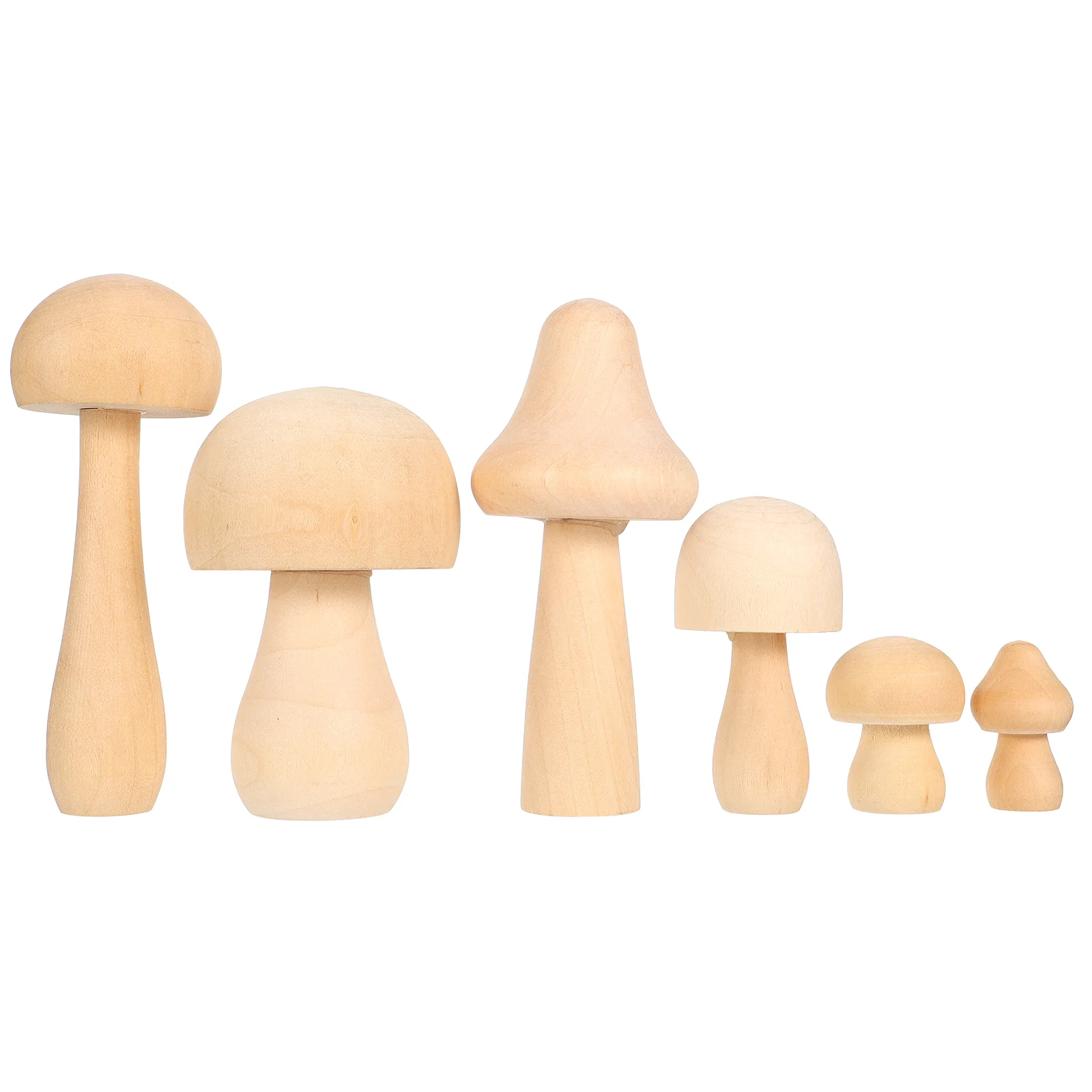 

Mushrooms Figures Unpainted Wooden Shapes Wood Peg Dolls Wooden Mushrooms Crafts Unpainted Mushroom