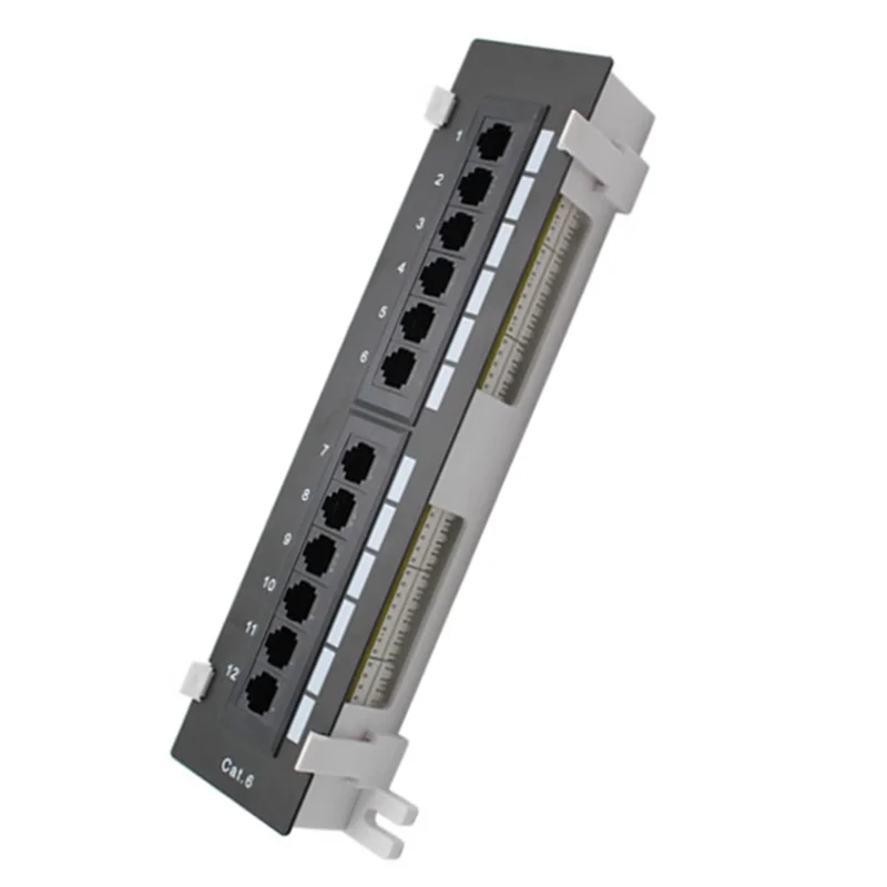 RJ45 Networking Patch Panel 12 Port CAT6 Network Tool Kit Wall Mount Rack Bracket