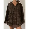Plus Size 1XL-5XL Women's Fashion Trend Leopard Sweatshirts LAdies Casual New Long Sleeve Street Casual Loose Hoodie Tops