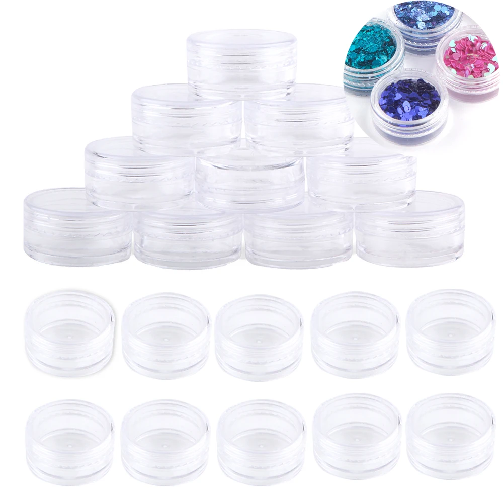 12 Vasetti Cosmetici Vuoti Da 5ml - Contenitori Rotondi In Plastica Per Creme, Trucco, Glitter | Travel Size - Foto 5