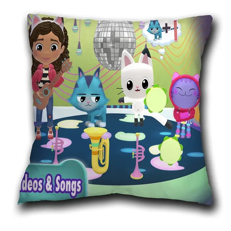Kids Gabbys Dollhouse Gabby Cats Pillow Case Cushion Cover 45x45cm Pillow Cover Decorative Pillows Pillowcase no