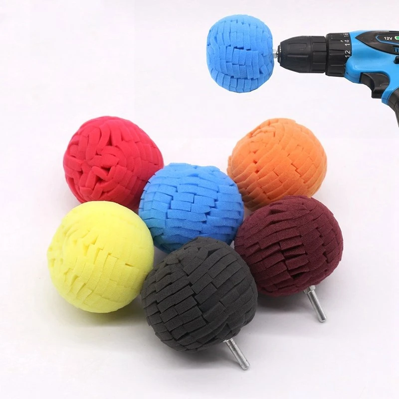 80mm Drill Buffing Sponge Pads Polishing Cone Sponge Ball Burnishing