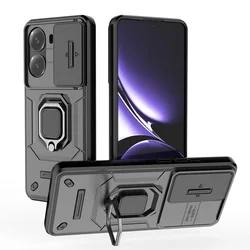 Versatile Armor Case with Slide Lens Protection and Ring Holder - Poco X7 Pro (Black)