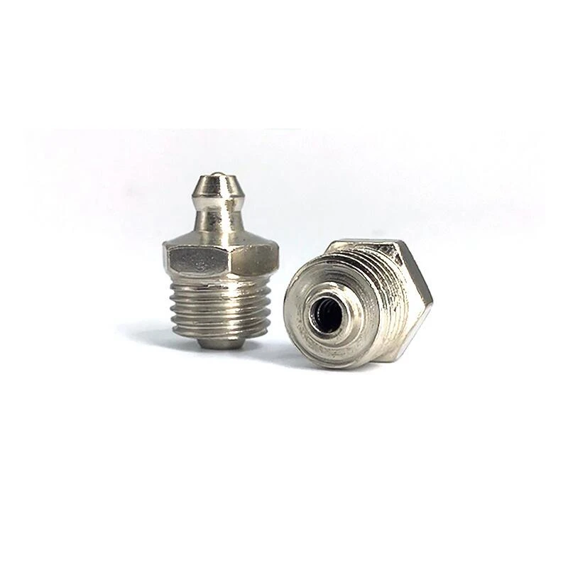 Grease Nipple Fitting Iron Nickel Plated Metric Imperial Male Thread Straight Elbow Type for Grease Gun