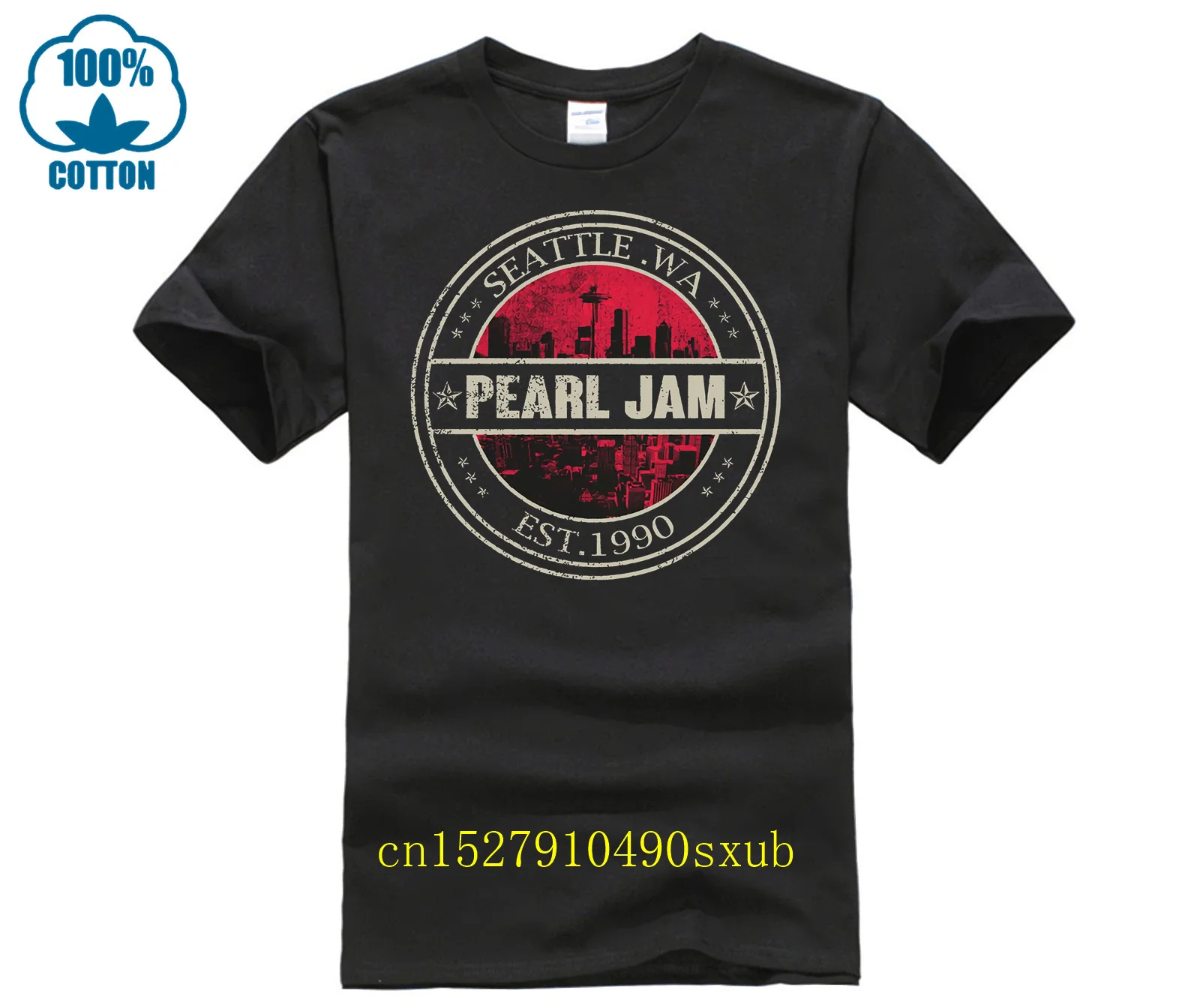 Man T-shirt Seattle Wa Pearl Jam Est 1990 Shirt Vrouw Tee