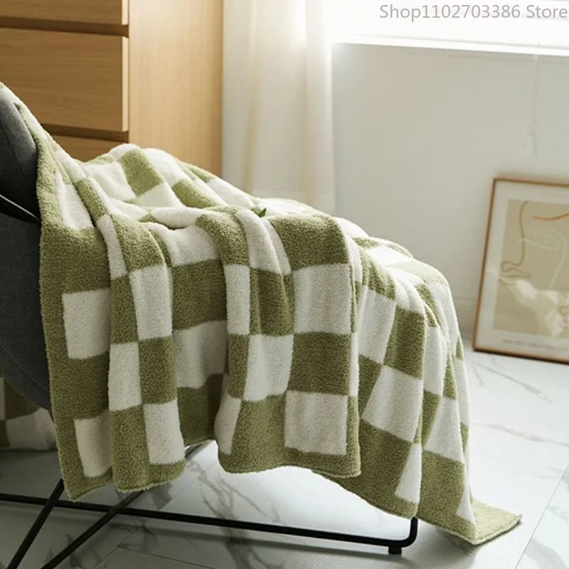 

Modern Simplicity Sofa Blanket Plaid Checkerboard Knit Blankets For Beds Travel Bed Cover Fluffy Nap Bedspread Soft Bed Sheet