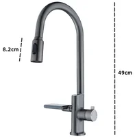 Bathroom Faucet Hot Cold Water Sink Mixer Tap Pull Out Stream Sprayer Waterfall Temperature Sensor Digital Display Kitchen Tap 6